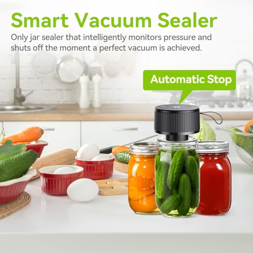 Mason Jar Vacuum Sealer Kit 3-in-1 for Food Preservation | Ideal for Canning Jams, Pickles, Dry Foods & Leftovers
