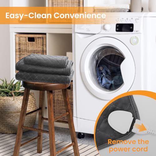 Kdti Back Pain Relief Heating Pad, 24x32 inch Electric Heat - Neck, Shoulder, Abdomen - Washable, Auto Shut-Off