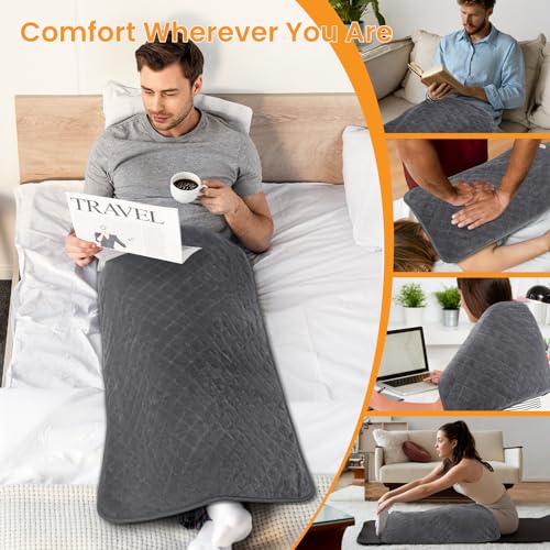 Kdti Back Pain Relief Heating Pad, 24x32 inch Electric Heat - Neck, Shoulder, Abdomen - Washable, Auto Shut-Off