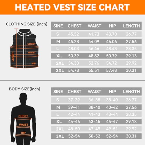 Rasfalo Heated Gilet: Electric Vest, 15 Heating Zones, USB Rechargeable, Winter Body Warmer for Outdoor Sports