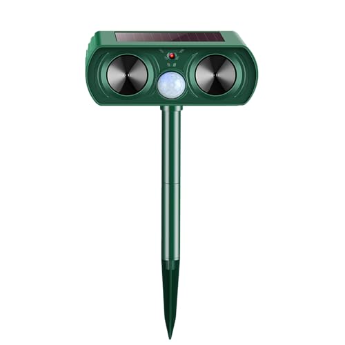 Solar Animal Repeller 2025: Waterproof Deer Deterrent with Motion Sensor & Flashing Light - Repels Deer, Rabbits, Raccoons - Inch