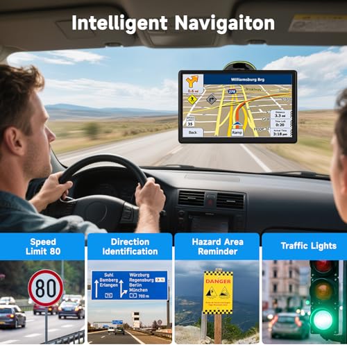 Brand Car Sat Nav 7 inch: Latest UK Maps 2025, Truck GPS Navigation, Touch Screen, Voice Turn Guidance, Postcode Search