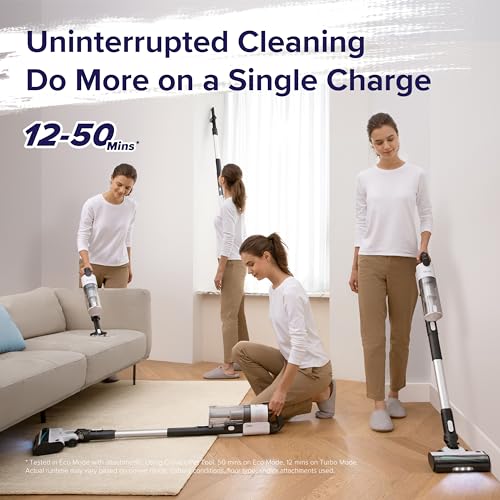 LEVOIT Cordless Stick Vacuum: Powerful Suction, Lightweight - 50-Min Runtime - Versatile for Carpet, Hard Floor, Pet Hair