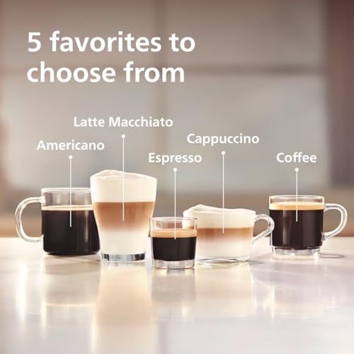 Philips Espresso Machine, LatteGo Frother, 5 Coffees, Touch Display