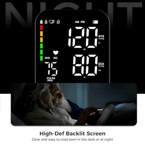 Automatic Blood Pressure Monitor, Memory, Adjustable Arm Cuff, LED Display