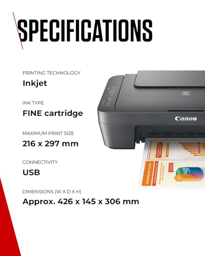 Canon PIXMA MG2551S - All-in-One A4 Printer, Copier & Scanner | USB Connectivity, Energy Efficient | Home Use Printers