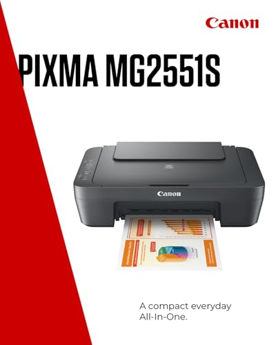 Canon PIXMA MG2551S - All-in-One A4 Printer, Copier & Scanner | USB Connectivity, Energy Efficient | Home Use Printers