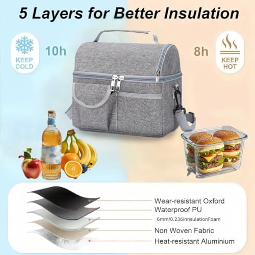Fuutuu Insulated Cooler Bag 12-inch: Waterproof Lunch Bag, Multiple Compartments, for Picnic, Beach, Camping, Travel