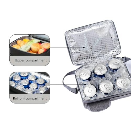 Fuutuu Insulated Cooler Bag 12-inch: Waterproof Lunch Bag, Multiple Compartments, for Picnic, Beach, Camping, Travel