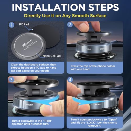 2026 Vacuum Magnetic Phone Holder: 360° Adjustable Mount, Nano Gel Pads, Unlock More Scenes, for Car, Gym, Mirror