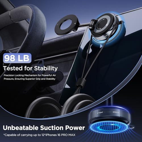 2026 Vacuum Magnetic Phone Holder: 360° Adjustable Mount, Nano Gel Pads, Unlock More Scenes, for Car, Gym, Mirror