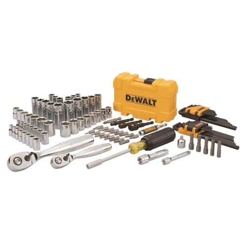 DEWALT Mechanics Tools Kit, Socket Set, 108-Piece, SAE, 1/4" & 3/8