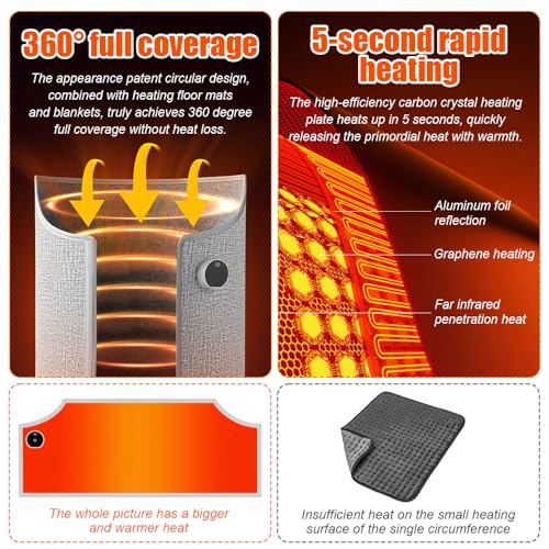 KQWVZ Electric Leg Heater: Folding Foot Warmer with 5 Temp Settings, Ideal for Office and Home