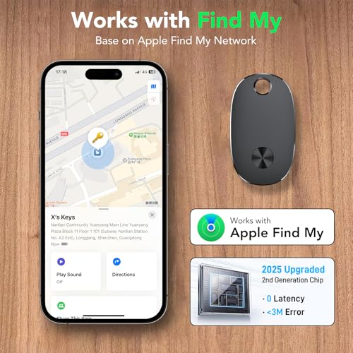 weTag Pro Tracker Tags 4 Pack for Apple Find My APP, Keys Finder and Item Locator, IP67 Waterproof