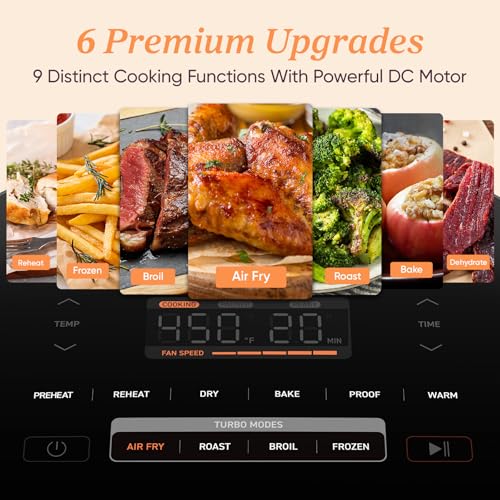 Cosori TurboBlaze Air Fryer 6 Qt: Premium Ceramic Coating, Precise Heating, 9 Functions - Air Fry, Roast, Bake, Broil, and More