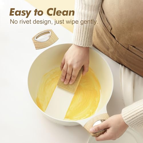 SENSARTE Ceramic Cookware Set, Non Stick Pots & Pans, 14-Piece Induction Kitchen Cooking, Healthy PFAS PTFE PFOA PFOS Free