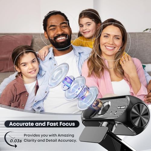 Shcngqio HD Webcam: 1080P, Mic, Noise Cancellation, Privacy, Wide-Angle Lens, Light Correction, USB for Laptop, Desktop, PC, Mac