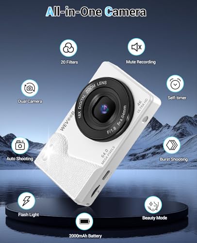 Wevoor 4K 64MP Autofocus Vlogging Camera for Travel Daily