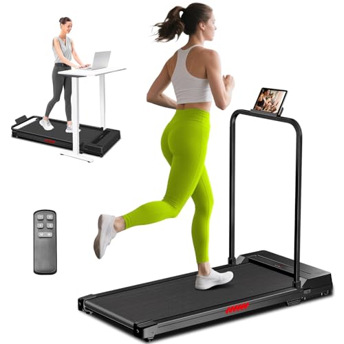 Foldable Walking Pad Treadmill with Handle Bar, Remote Control