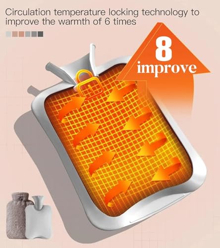 Cozy 1L Hot Water Bottle with Soft Cover - Durable Leak-Resistant Grey