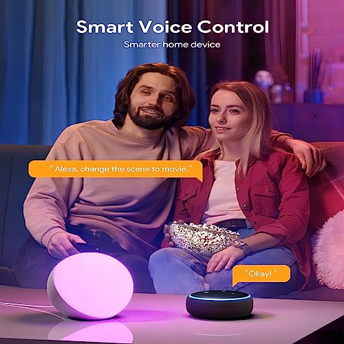 Dimmable Smart Desk Lamp, RGB Color Changing Touch Lamp, Bedroom Night Light, App/Voice Control, Alexa/Google Home Compatible