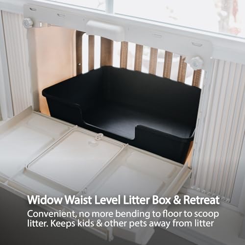 VistaLoo Window Catio & Litter Box for Cats: Outdoor Freedom, Odor-Free, Easy Clean, All-Weather Comfort, Space-Saving, USA Made