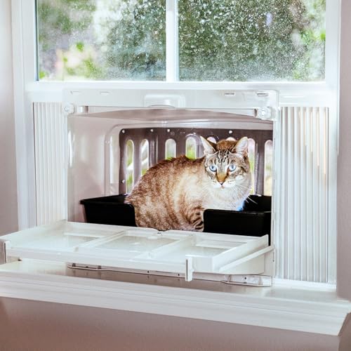 VistaLoo Window Catio & Litter Box for Cats: Outdoor Freedom, Odor-Free, Easy Clean, All-Weather Comfort, Space-Saving, USA Made