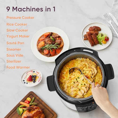 COSORI 6QT Multi Cooker, Stainless Steel, Ceramic Pot, 12 Safety Features, Slow Cook, Sous Vide, Saute