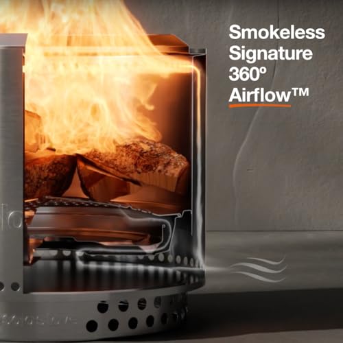 Solo Stove Yukon Smokeless Fire Pit - Wood Burning Outdoor Fireplace, Portable Stainless Steel, Ideal for 6+ People