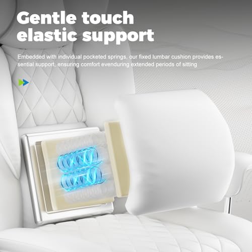 COMHOMA Big & Tall Leather Gaming Office Chair with Footrest - Ergonomic High Back, Lumbar Support, Soft Armrests