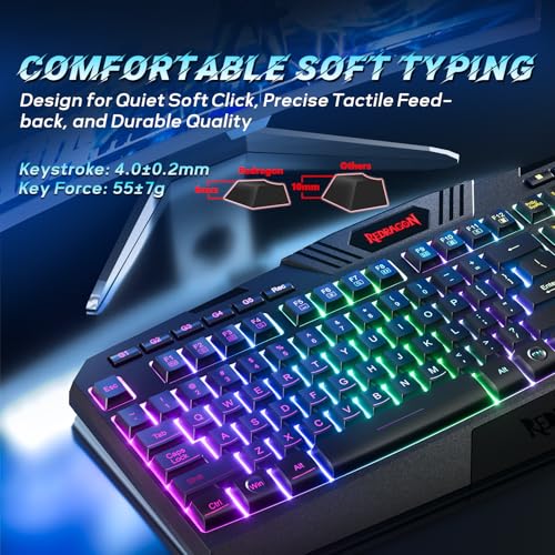 Redragon Gaming Keyboard & Mouse Combo Set with RGB Backlit - Programmable, Value Packed