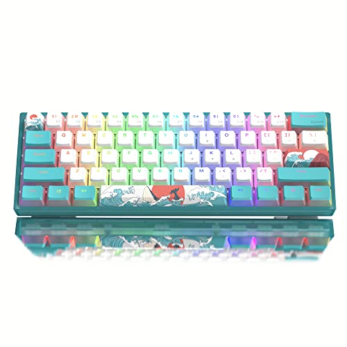 Womier WK61 V2 60% RGB Mechanical Gaming Keyboard, Hot-Swappable, Linear Red Switch, PBT Keycaps