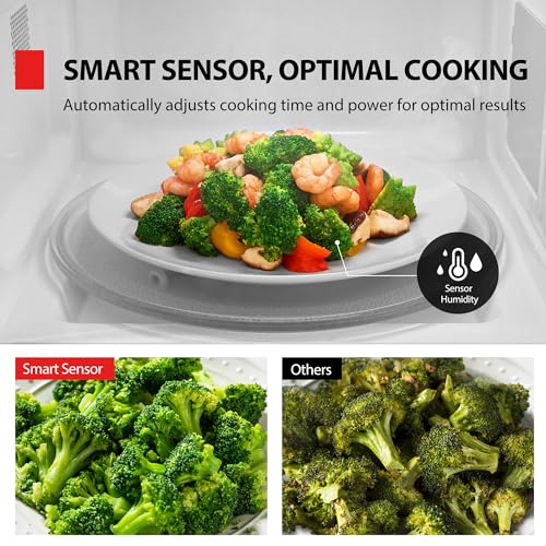 TOSHIBA Countertop Microwave Oven 1.2 Cu Ft Smart Sensor 12 Auto Menus - Easy Clean Interior, Black, 1000W