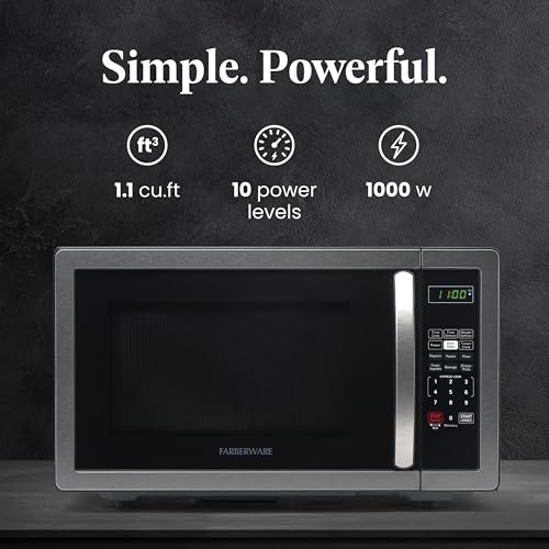 Farberware 1.1 Cu. Ft. Stainless Steel Microwave Oven - Countertop Power & Efficiency