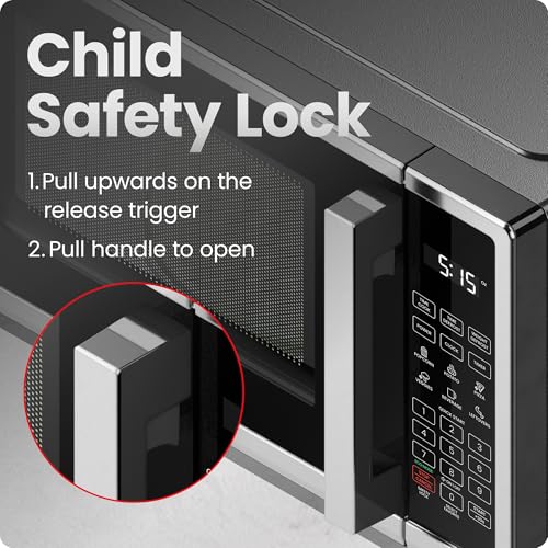 Chefman Microwave Oven 1.1 Cu. Ft. Stainless Steel - 1000W, 6 Auto Menus, 10 Power Levels, Eco Mode, Memory - Easy Clean