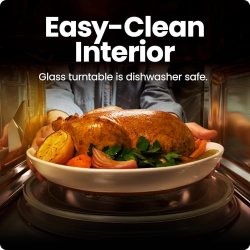 Chefman Microwave Oven 1.1 Cu. Ft. Stainless Steel - 1000W, 6 Auto Menus, 10 Power Levels, Eco Mode, Memory - Easy Clean