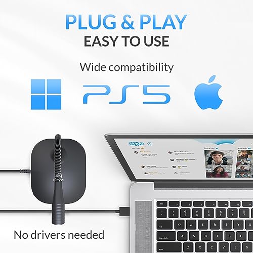 KLIM Talk USB Desk Microphone - Professional Mic for PC Laptop Mac - Recording Gaming Streaming Podcasts