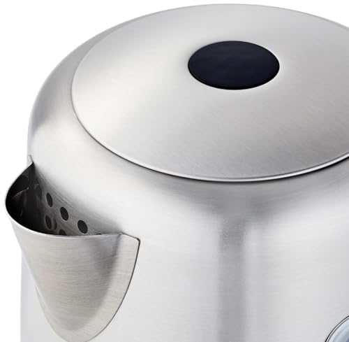 Amazon Basics Stainless Steel Kettle, BPA-Free, Fast Boiling, 1.1 Qt, 1500W, Black