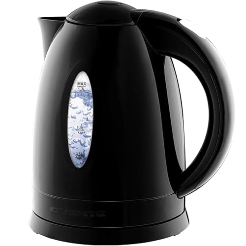 OVENTE 1.7L Electric Kettle: Fast Boiling Water Heater for Coffee/Tea, BPA Free, Auto Shut-Off & Boil-Dry Protection