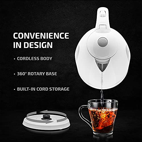 OVENTE 1.7L Electric Kettle: Fast Boil for Coffee/Tea, BPA-Free, Auto Shut-Off