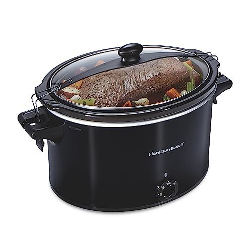 Hamilton Beach 10 Quart Slow Cooker, Portable with Lid Lock, Dishwasher Safe Crock - Black