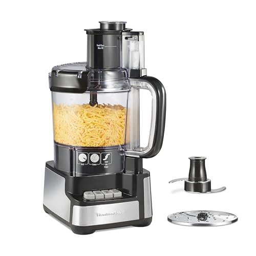 Hamilton Beach Food Processor & Chopper, BPA-Free, Stainless Blades, 12 Cup Bowl, 2-Speed Motor, Black - Kitchen Helper