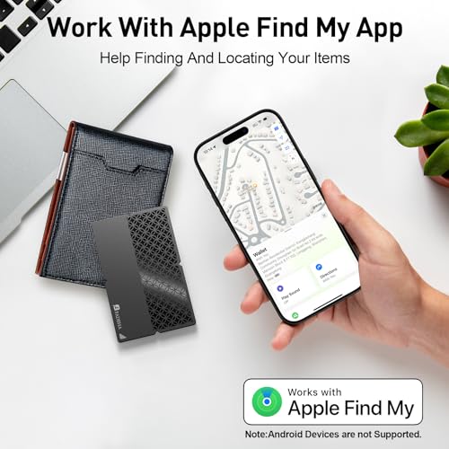 Apple MFi Certified Bluetooth Tracker Smart Finder for Apple Find My iPhone, Wallet GPS Tracker, 5-10 Years Battery, Keys & Item Locator