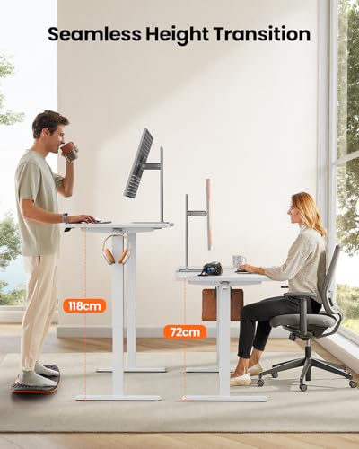 ErGear Electric Standing Desk 47x24 inch, Sit Stand Desk with Memory Smart Panel, Splice Board - Home Office Essential