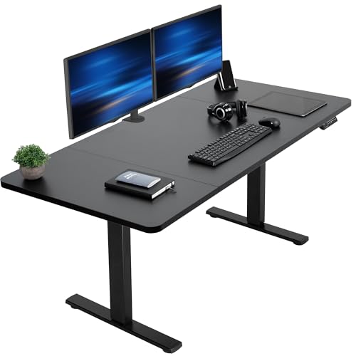VIVO Electric Standing Desk 60x30 inch, Memory Height Adjustment, Black Top Frame