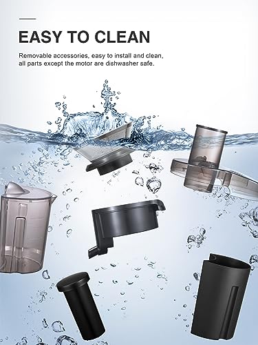 Qcen 800W Centrifugal Juicer Extractor, Wide 3" Feed Chute, Stainless Steel - Easy to Clean, BPA-free - Fruit Vegetable Juicer