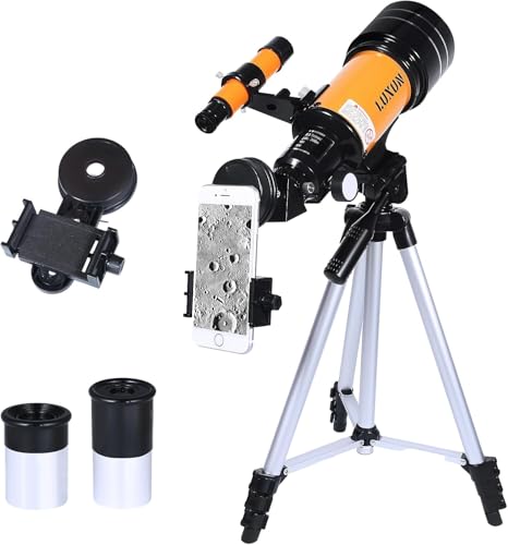 Celestron 70mm Telescope for Astronomy Beginners with Phone Adapter, Broadband Coating, Tripod, Finderscope