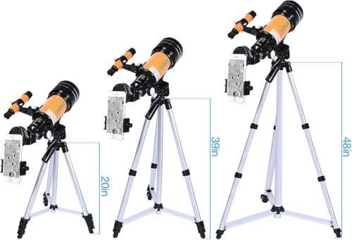 Celestron 70mm Telescope for Astronomy Beginners with Phone Adapter, Broadband Coating, Tripod, Finderscope