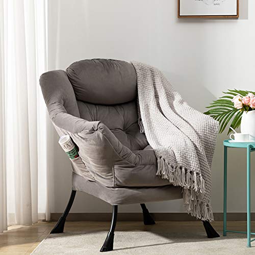 HollyHOME Velvet Armchair: Comfy Reading Chair for Living Room