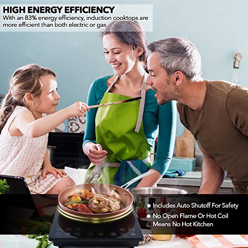 Nuwave Pro Chef Induction Cooktop 1800W, Portable 8" Coil, 94 Temp Settings